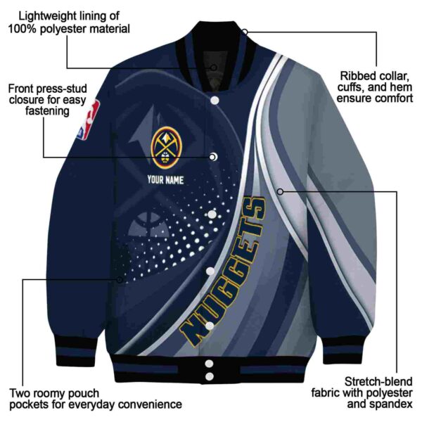 personalized denver nuggets wave patterns blue jacket new arrival