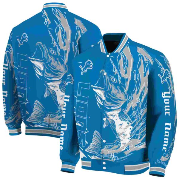 personalized detroit lions fishing passion blue white jacket fashion forward