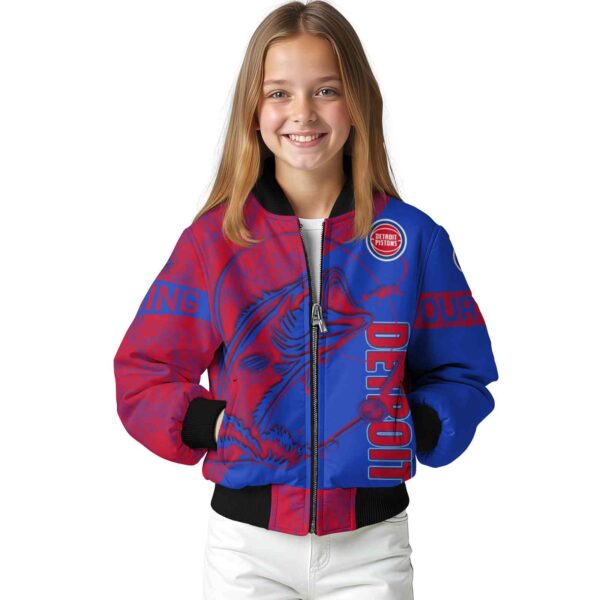 personalized detroit pistons fishing rod royal blue jacket top rated