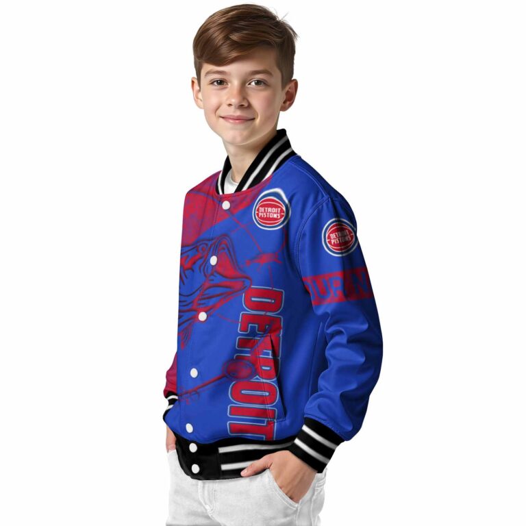 personalized detroit pistons fishing rod royal blue jacket trendy