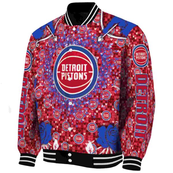 personalized detroit pistons heart explosion red jacket best selling