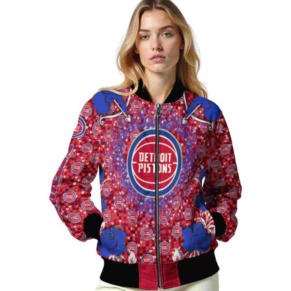 personalized detroit pistons heart explosion red jacket latest model
