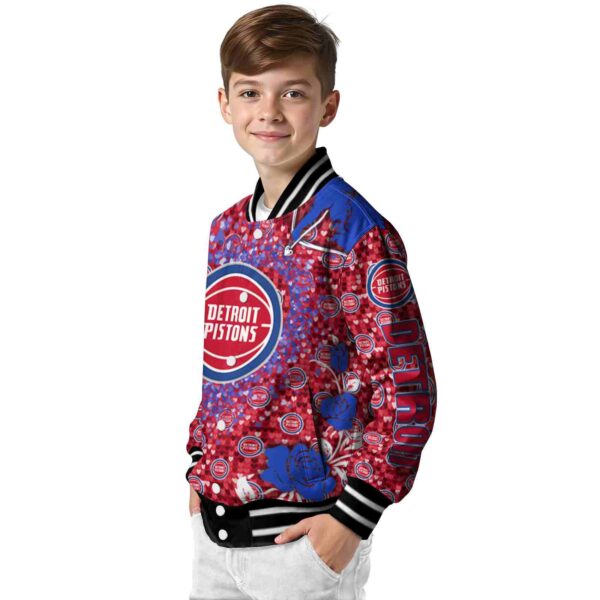 personalized detroit pistons heart explosion red jacket trendy