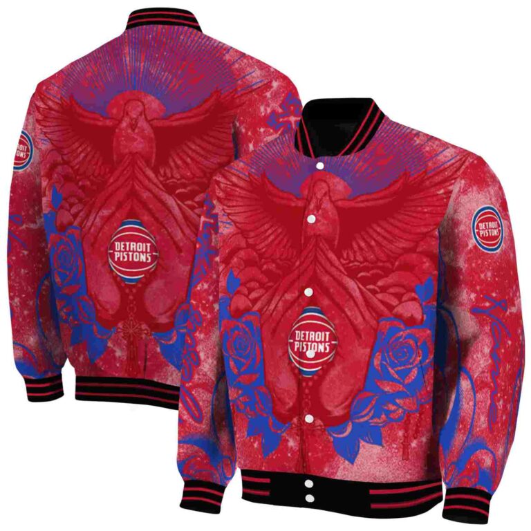 personalized detroit pistons praying hands red jacket fashion forward