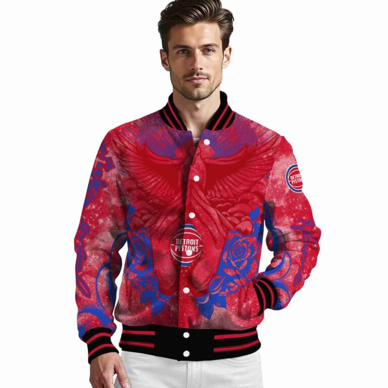 personalized detroit pistons praying hands red jacket high quality