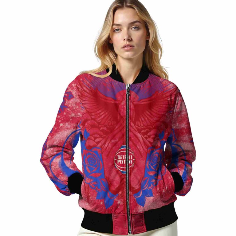 personalized detroit pistons praying hands red jacket latest model