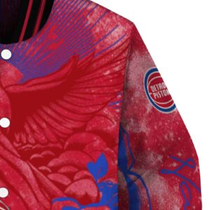 personalized detroit pistons praying hands red jacket premium grade
