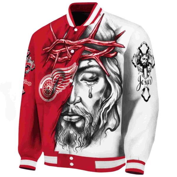 personalized detroit red wings jesus tears red white jacket best selling