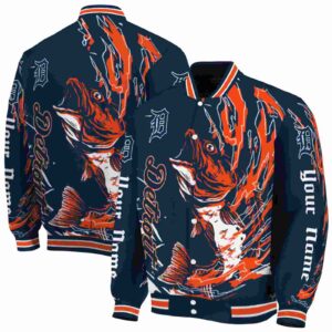 personalized detroit tigers fishing passion navy white jacket fashion forward