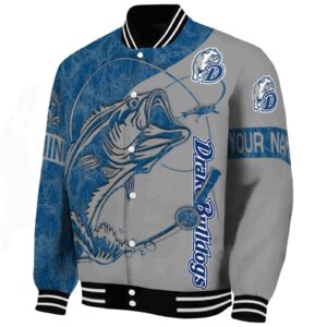 personalized drake bulldogs fishing rod gray jacket best selling