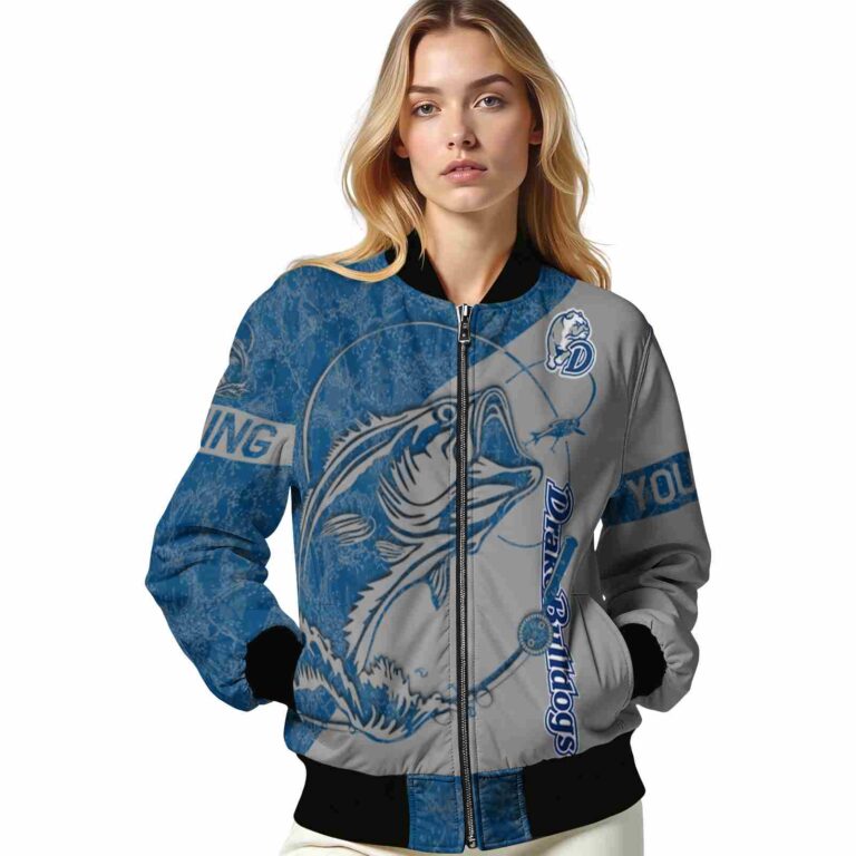 personalized drake bulldogs fishing rod gray jacket latest model