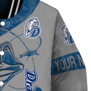 personalized drake bulldogs fishing rod gray jacket premium grade