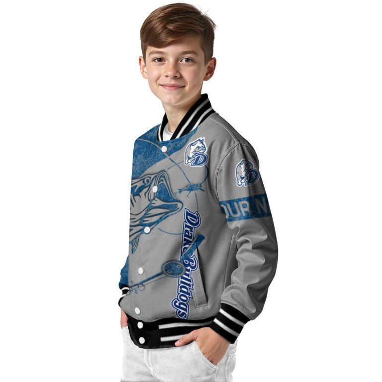 personalized drake bulldogs fishing rod gray jacket trendy