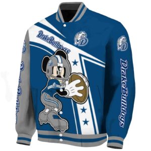 personalized drake bulldogs mickey football blue white jacket best selling