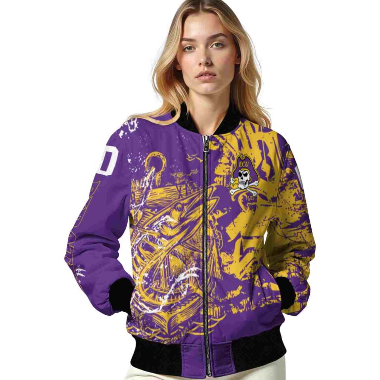 personalized east carolina pirates fishing art purple jacket latest model