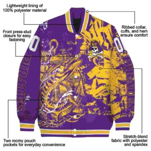 personalized east carolina pirates fishing art purple jacket new arrival