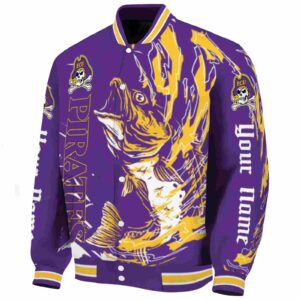 personalized east carolina pirates fishing passion purple white jacket best selling