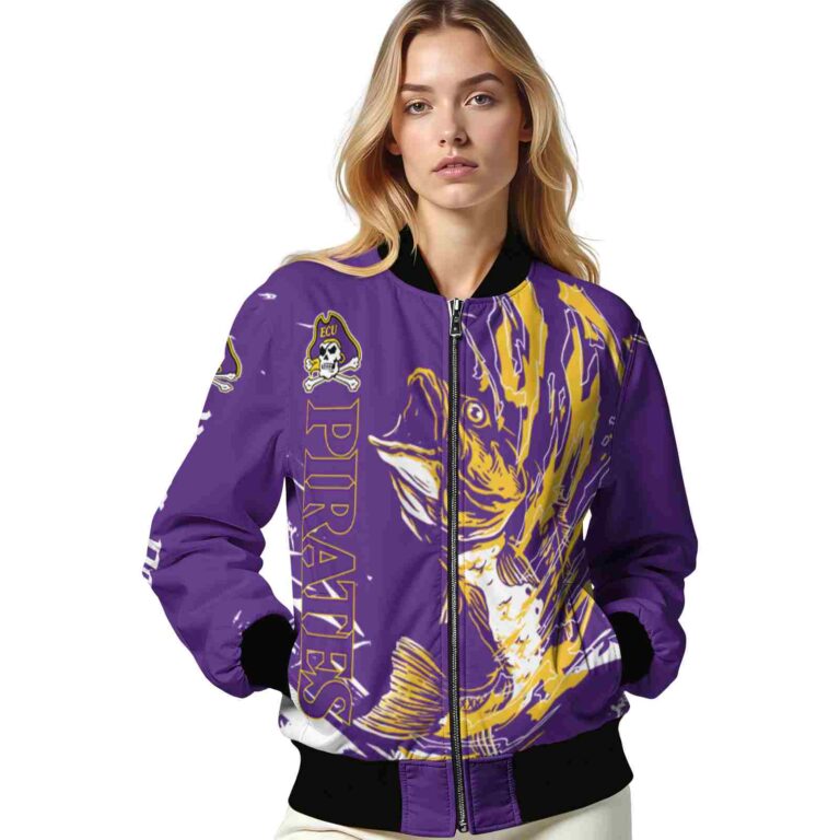 personalized east carolina pirates fishing passion purple white jacket latest model
