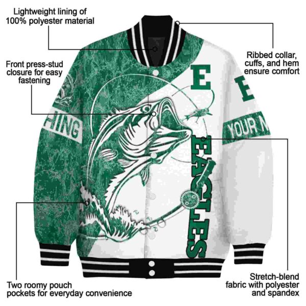 personalized eastern michigan eagles fishing rod white jacket new arrival