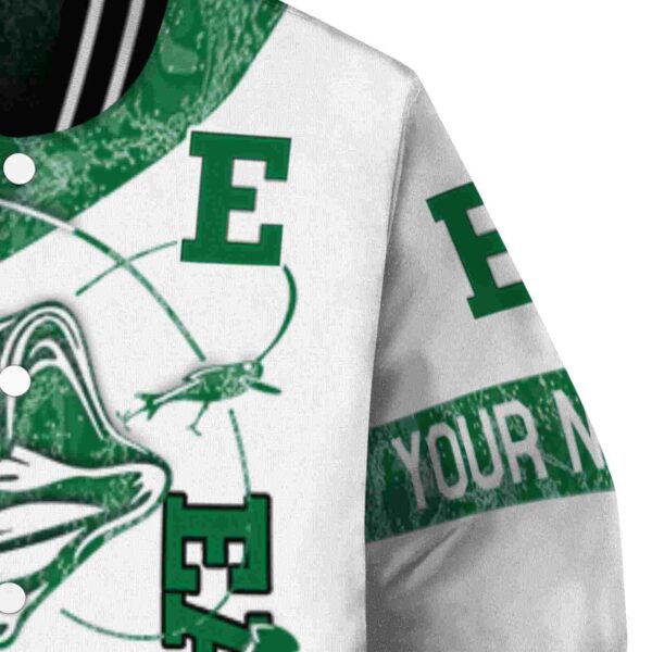 personalized eastern michigan eagles fishing rod white jacket premium grade