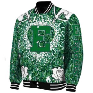 personalized eastern michigan eagles heart explosion green jacket best selling