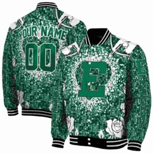 personalized eastern michigan eagles heart explosion green jacket fashion forward