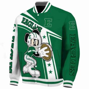 personalized eastern michigan eagles mickey football green white jacket best selling