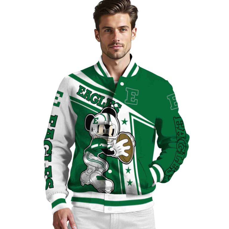 personalized eastern michigan eagles mickey football green white jacket high quality