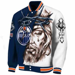 personalized edmonton oilers jesus tears blue white jacket best selling