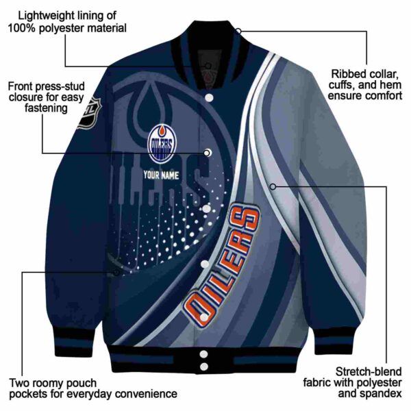personalized edmonton oilers wave patterns blue jacket new arrival