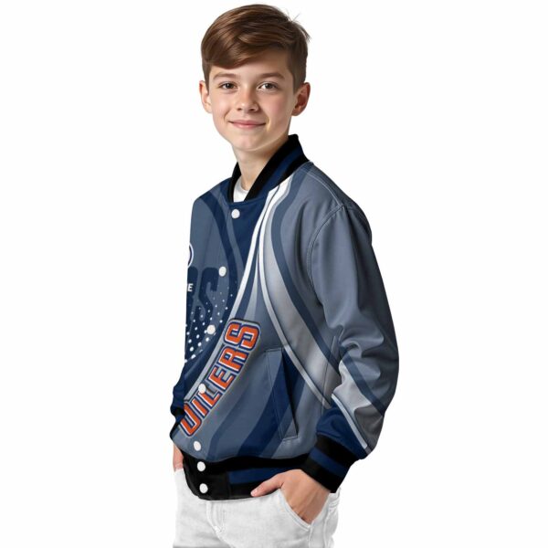 personalized edmonton oilers wave patterns blue jacket trendy