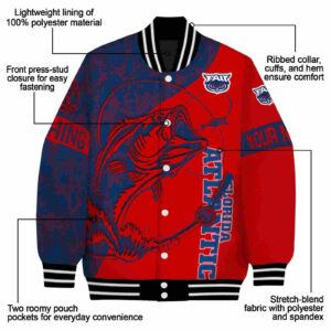 personalized florida atlantic owls fishing rod red jacket new arrival