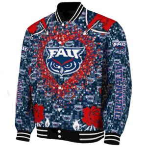 personalized florida atlantic owls heart explosion blue jacket best selling