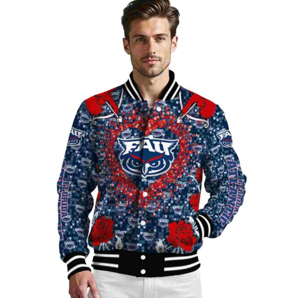 personalized florida atlantic owls heart explosion blue jacket high quality