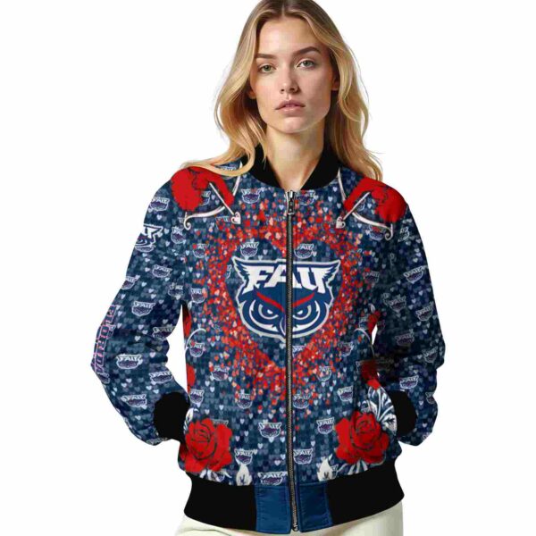 personalized florida atlantic owls heart explosion blue jacket latest model