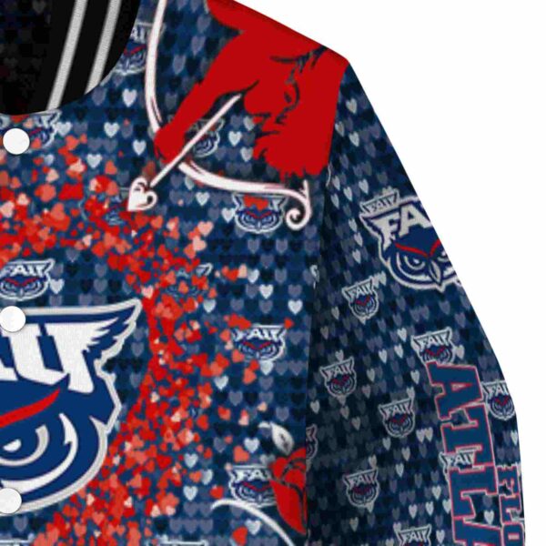 personalized florida atlantic owls heart explosion blue jacket premium grade