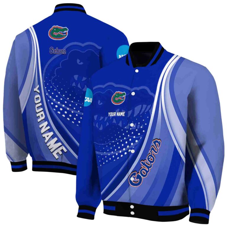 personalized florida gators wave patterns blue jacket fashion forward