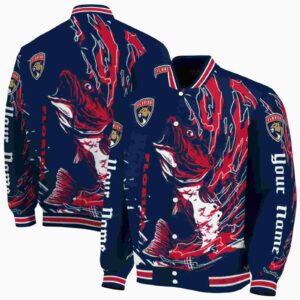 personalized florida panthers fishing passion red white jacket fashion forward