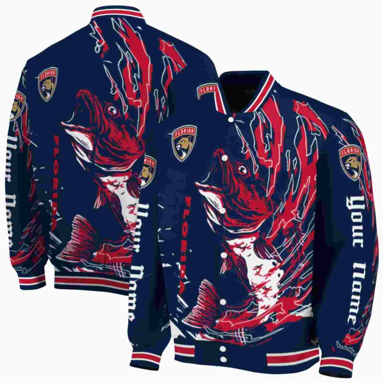 personalized florida panthers fishing passion red white jacket fashion forward