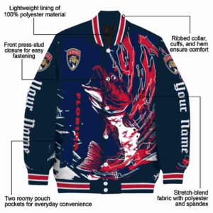 personalized florida panthers fishing passion red white jacket new arrival
