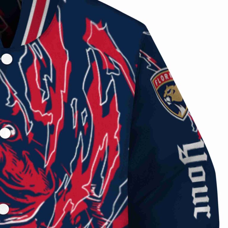 personalized florida panthers fishing passion red white jacket premium grade