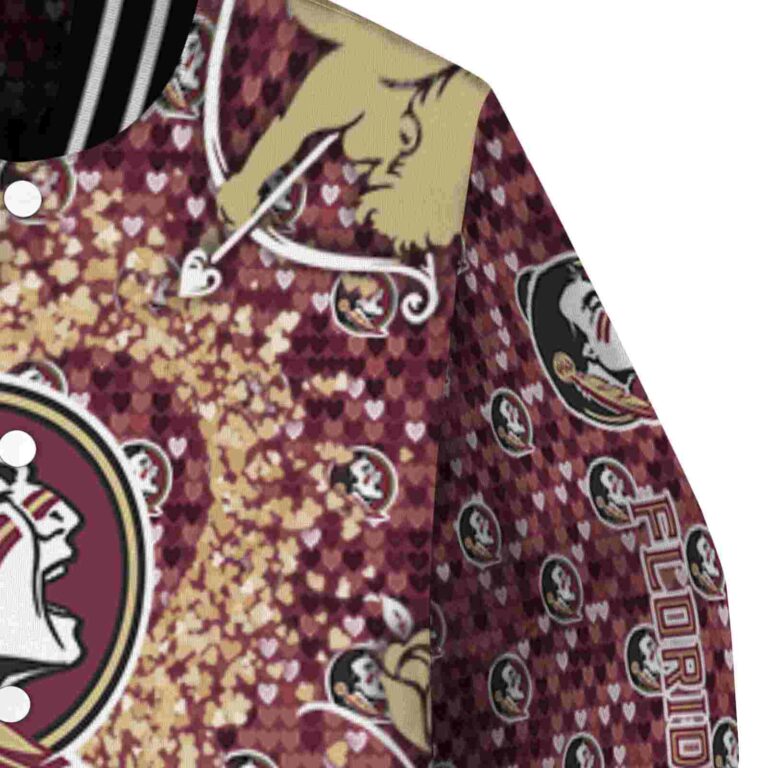 personalized florida state seminoles heart explosion garnet jacket premium grade