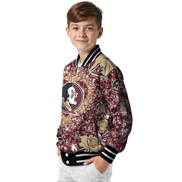personalized florida state seminoles heart explosion garnet jacket trendy