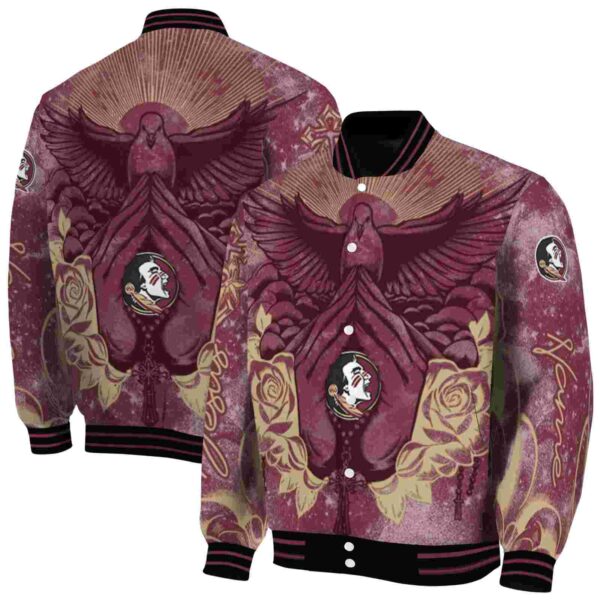 personalized florida state seminoles praying hands garnet jacket fashion forward