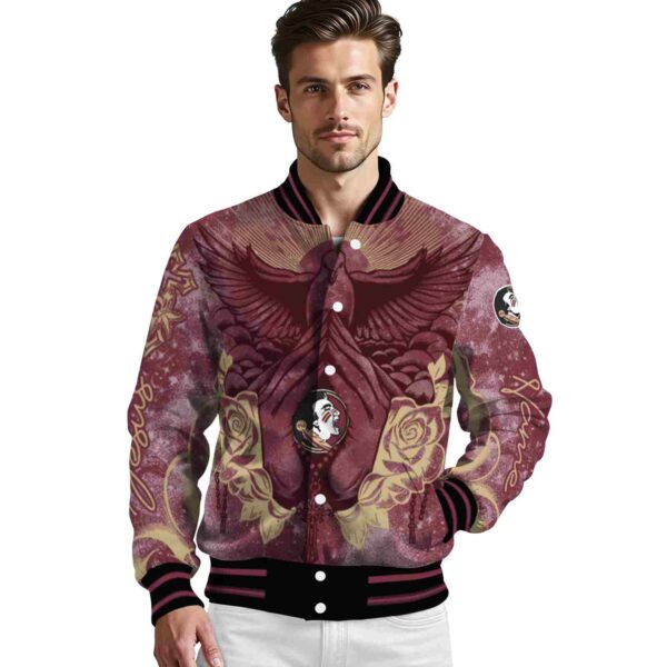 personalized florida state seminoles praying hands garnet jacket high quality