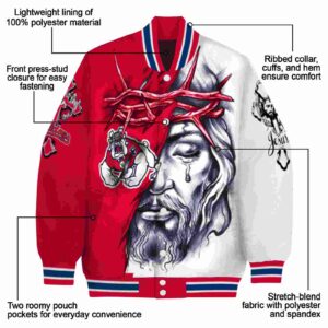 personalized fresno state bulldogs jesus tears red white jacket new arrival