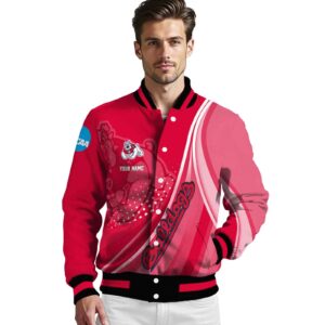 personalized fresno state bulldogs wave patterns red jacket high quality