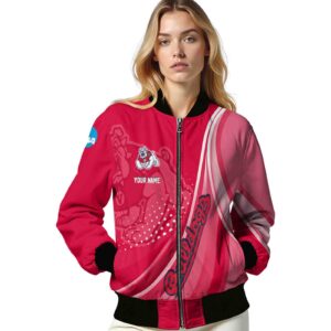 personalized fresno state bulldogs wave patterns red jacket latest model