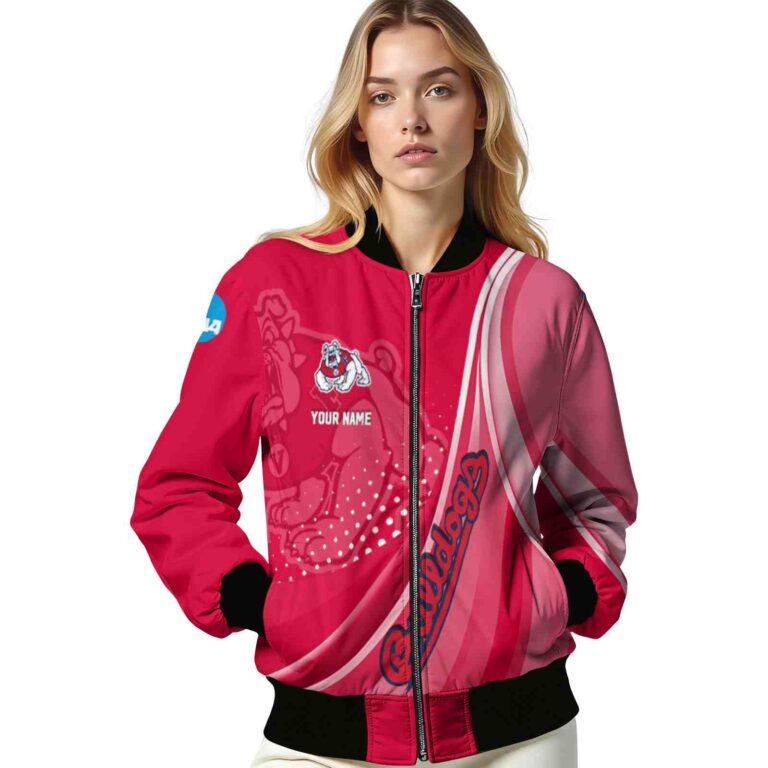 personalized fresno state bulldogs wave patterns red jacket latest model