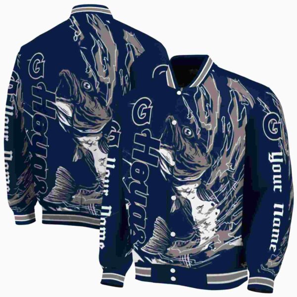 personalized georgetown hoyas fishing passion blue white jacket fashion forward